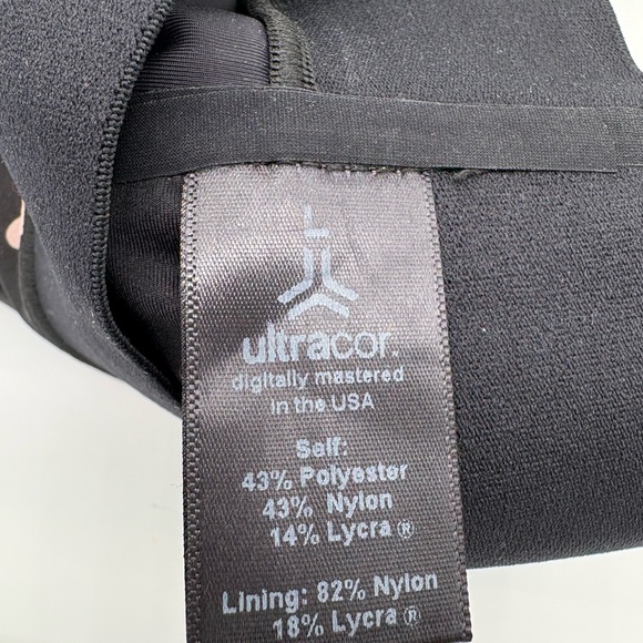Ultracor Camo Collegiate Sports Bra Yoga Med High Impact Luxury Large Black Pink - Picture 6 of 6